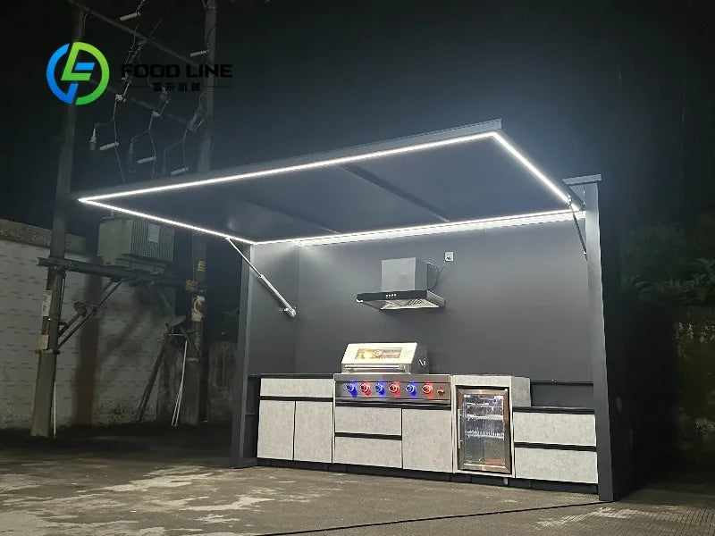 Outdoor Bbq Kitchen With Storage Shed Combo Integrated Solution For Cooking Dining And Storage Needs