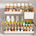 Stainless Steel Kitchen Rack Utensil Organizer Oil Spice Shelf Divided Seasoning Rack for Countertop Organization