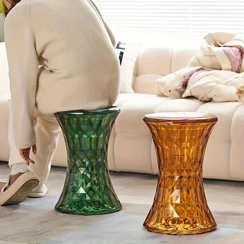 Storage Stool - Luxurious Acrylic Transparent Stool - Multi-purpose Bathroom Stool & Living Room Stool