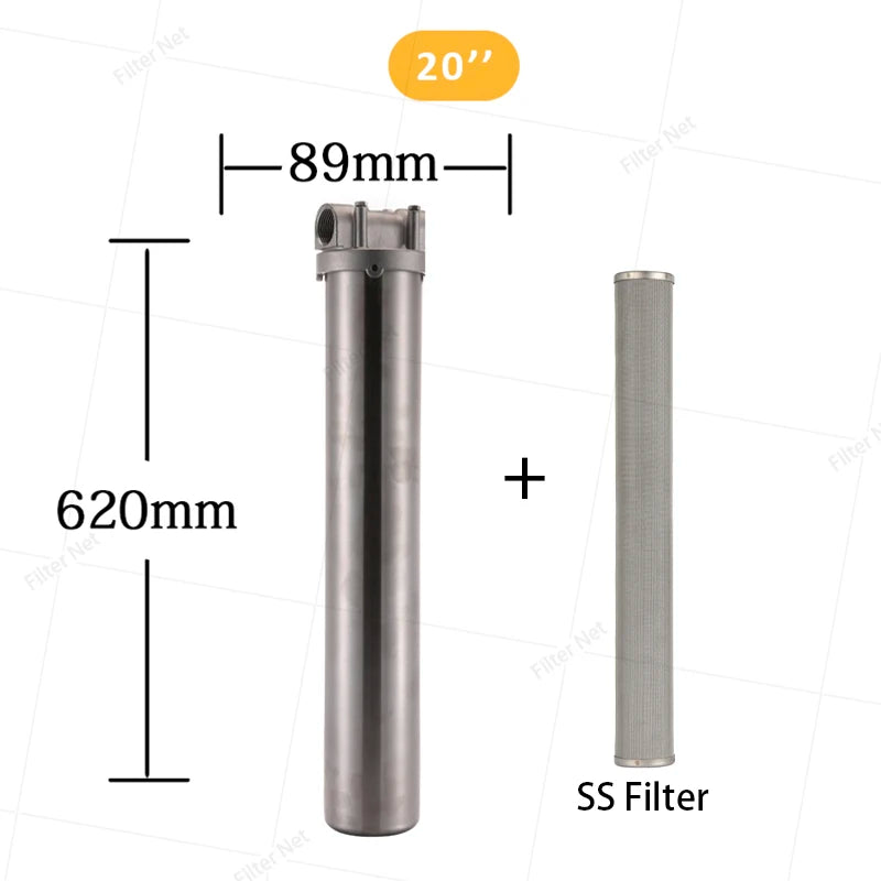 20*2.5inch stainless steel water filter housing water filtration pre f