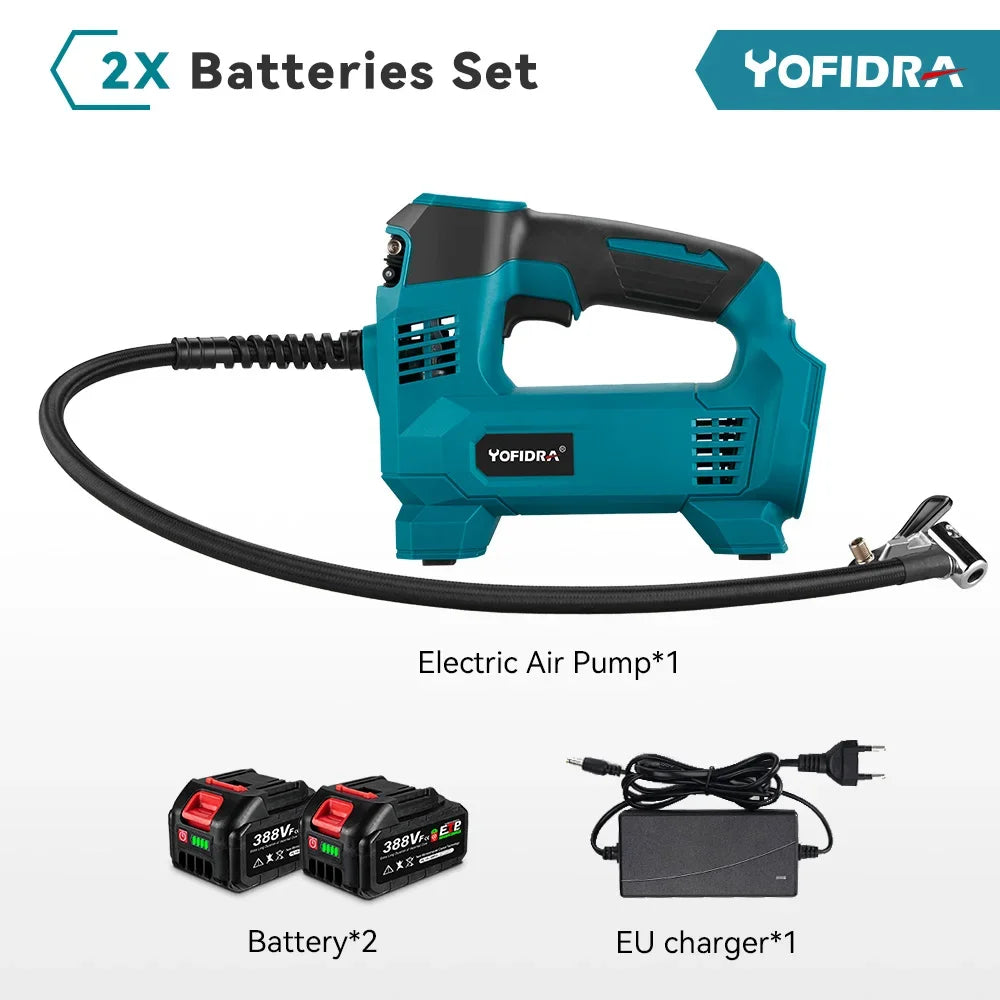 Cordless High Pressure Portable Electric Air Pump With LED Display Rechargeable Car Ball Inflatable Pump For Makita Battery Pin