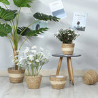 Straw Weaving Flower Plant Pot Basket Grass Planter Basket Indoor Outdoor Flower Pot Cover Plant Containers for Plantable Plants