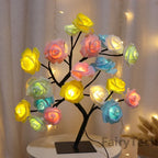 LED Rose Flower Table Lamp USB Christmas Tree Fairy Lights Night Lights Home Party Wedding Bedroom Decoration Mother's Day Gift