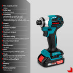 600N.m Brushless Electric Screwdriver Cordless 5-Speed Electric Impact Drill Rechargeable Power Tools Kit For 21V 18V Battery