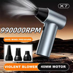 New Violent Fan X7 Turbo jet fan 40mm Large Brushless Motor Handheld Metal Housing Powerful Blower Air Duct Violent Turbofan