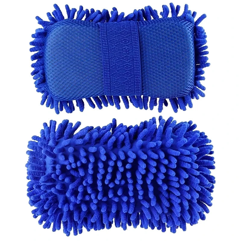 Washing Sponge Brush Soft Chenille Coral Fleece Microfiber Washing Brush Car Body Cleaning Water Absorbtion Brushes Detailing