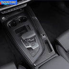 Console Gear Shift Frame Decoration Gearshift Side Sticker Trim For Audi A4 B9 A5 2017-2021 LHD Carbon Pattern Car Accessories