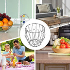 Fruit Basket Transformable Foldable Metal Veggie Basket Multi-functional Large Capacity Creative Fruit Basket for Interior
