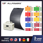 ALLPOWERS Solar Panel 200 / 100Watt High-Efficiency Monocrystalline PV Module Power Charger with Powerstation 600W Power Supply