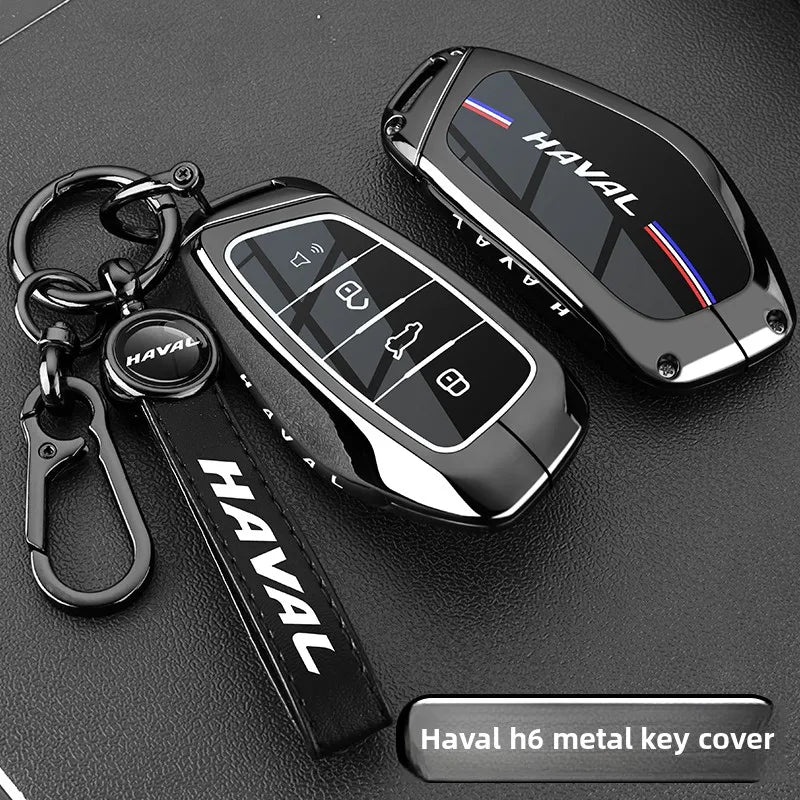 Leather Car Key Case Cover for Great Wall Haval H6 2024 H9 2024 H2 M6 Cool Dog Plus Owl Dragon MAX F7 F7X F7H H8 H3 Accessories