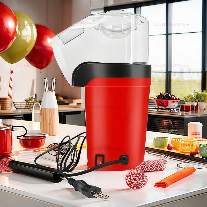 Electric Fully Automatic Home Kitchen Popcorn Machine 220V Compact Mini Snack Maker Ideal for Movie Night and Parties