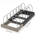 Stainless Steel Expandable Kitchen Cabinet Organizer for Pots Pans Cutting Board Cookware Storage Shelf Drying Rack