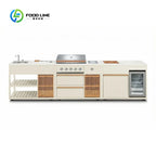 Customized Commercial Outdoor Kitchen Cabinets with Stainless Steel Full Cooking Equipment for Villa Courtyard