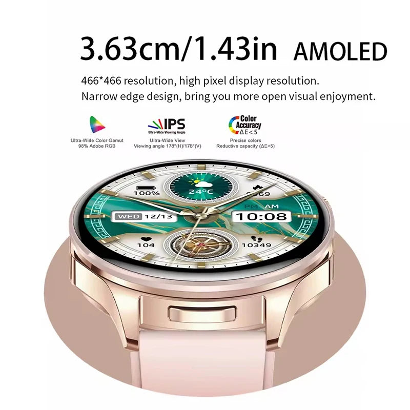 TWS 3-in-1 Smart Watch AMOLED 1.43" - Bluetooth Call, Built-in Earbuds, Fitness Tracker & Music Control