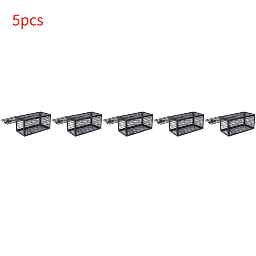 Self-locking Trap Catcher Mouse Rat Bait Mice Live Box Mice Trap Cage Reusable Catch Rat Implement Trap Rat Cage Iron Cage