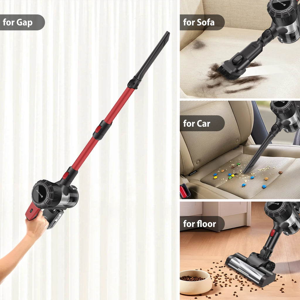 Cordless Vacuum Cleaner Poweful Vaccum Cleaner with 3000mAh Rechargeable Battery, 15KPA Powerful Pet Vacuum Cleaner