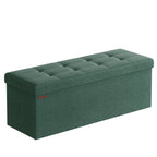 SONGMICS Storage Bench, Foldable Pouffe, 38 x 110 x 38 cm, End of Bed, Footrest, Storage Box, Load up to 300 kg, for Living Room