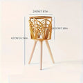 1pcs Indoor Woven Rattan Flower Stand Living Room Openwork Plant Basket Bamboo Woven Hanging Planter for Balcony Home Decor