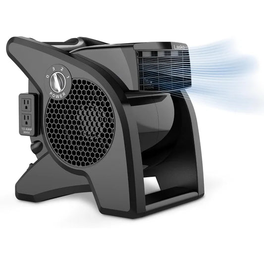 Lasko 15" High Velocity Utility Fan - 375 CFM Pivoting Blower with 3 Speeds & Outlets | AlluCanFind