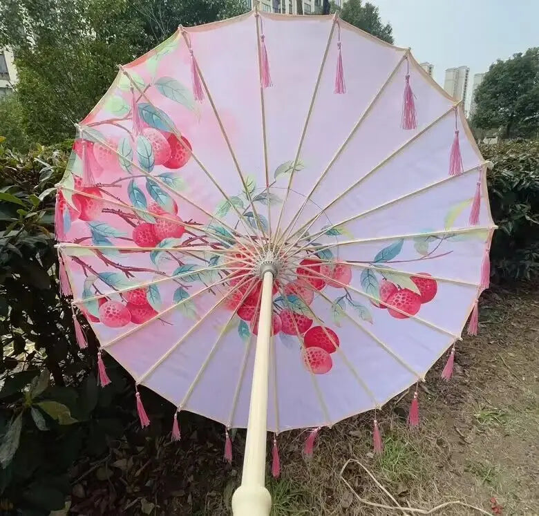 Star Oil Paper Waterproof Beach Umbrella Fan Chinese Dance Performance Lace Umbrella Classical Hanfu Fairy Parasol Paraguas