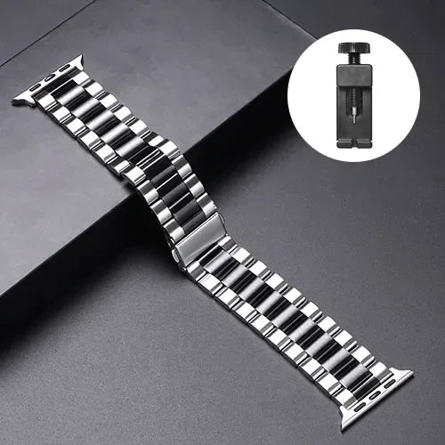 Stainless Steel Apple Watch Band - Metal Bracelet for 38-49mm Series 4-Ultra 2 | AlluCanFind