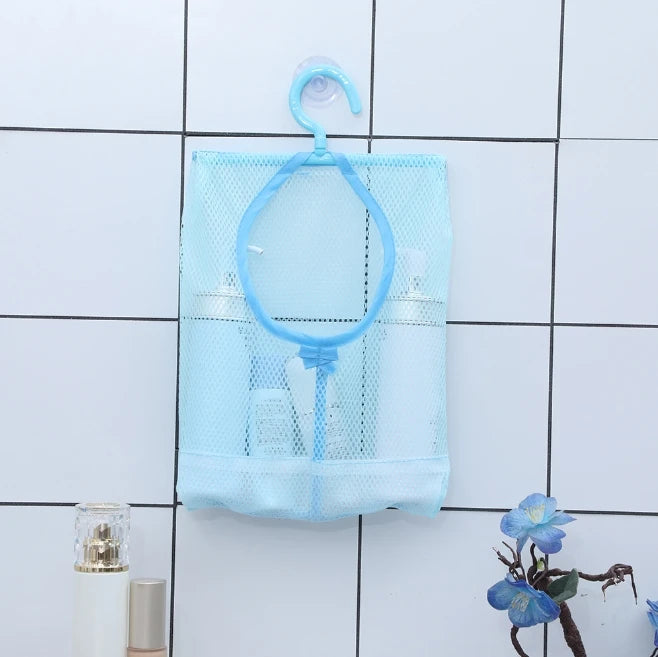Kitchen Bathroom Hanging Storage Clothespin Mesh Bag Hanging Hook Organizer Storage Baskets Organizer