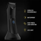 Body Hair Trimmer for Men Electric Groin Hair Trimmer Rechargeable Ball Shaver Groomer Replaceable Ceramic Blade Head Waterproof