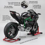 Key Start Dynamic Alloy Motorcycle Model With LED Sound And Smog Adjustable Throttle Model Motorbike Toy Desk Decoration Vehicle