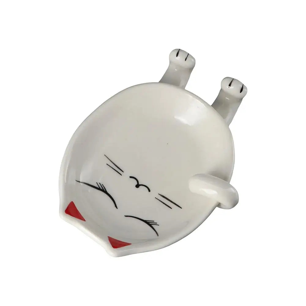 Kitchen Cartoon Storage Organizer Ceramic Pot Lid Stand Stove Holder Utensil Rack Spoon Rest