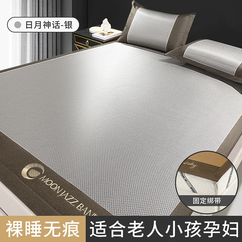 Ice silk mat summer rattan mat summer bed hat style mat sheets dual-use washable straw mat baby bamboo mat