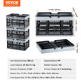 VEVOR 3pcs Foldable Storage Basket Collapsible Shopping Crate with Handle for Kitchen Grocery Living Room Desktop Organization