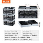 VEVOR 3pcs Foldable Storage Basket Collapsible Shopping Crate with Handle for Kitchen Grocery Living Room Desktop Organization