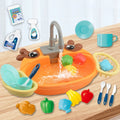 Kids Kitchen Sink Toys Simulation Electric Dishwasher Mini Kitchen Food Pretend Play House Toy Set Children Role Play Girl Toys