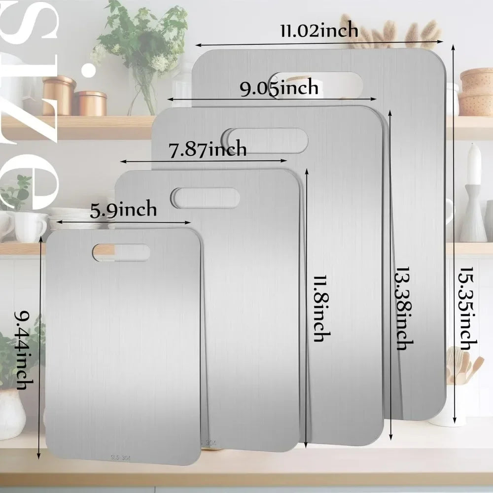Stainless Steel Cutting Board without Holder 304 Stainless Steel Dishwasher Safe Chopping Boards