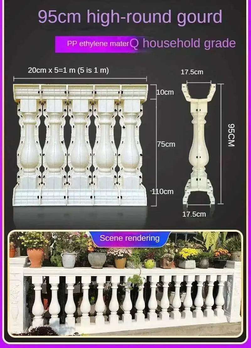 Home Garden Balcony Guardrail Vase Column Roman Column Molds Modern Cement Railing Building Mold European Villa Fence Handrail