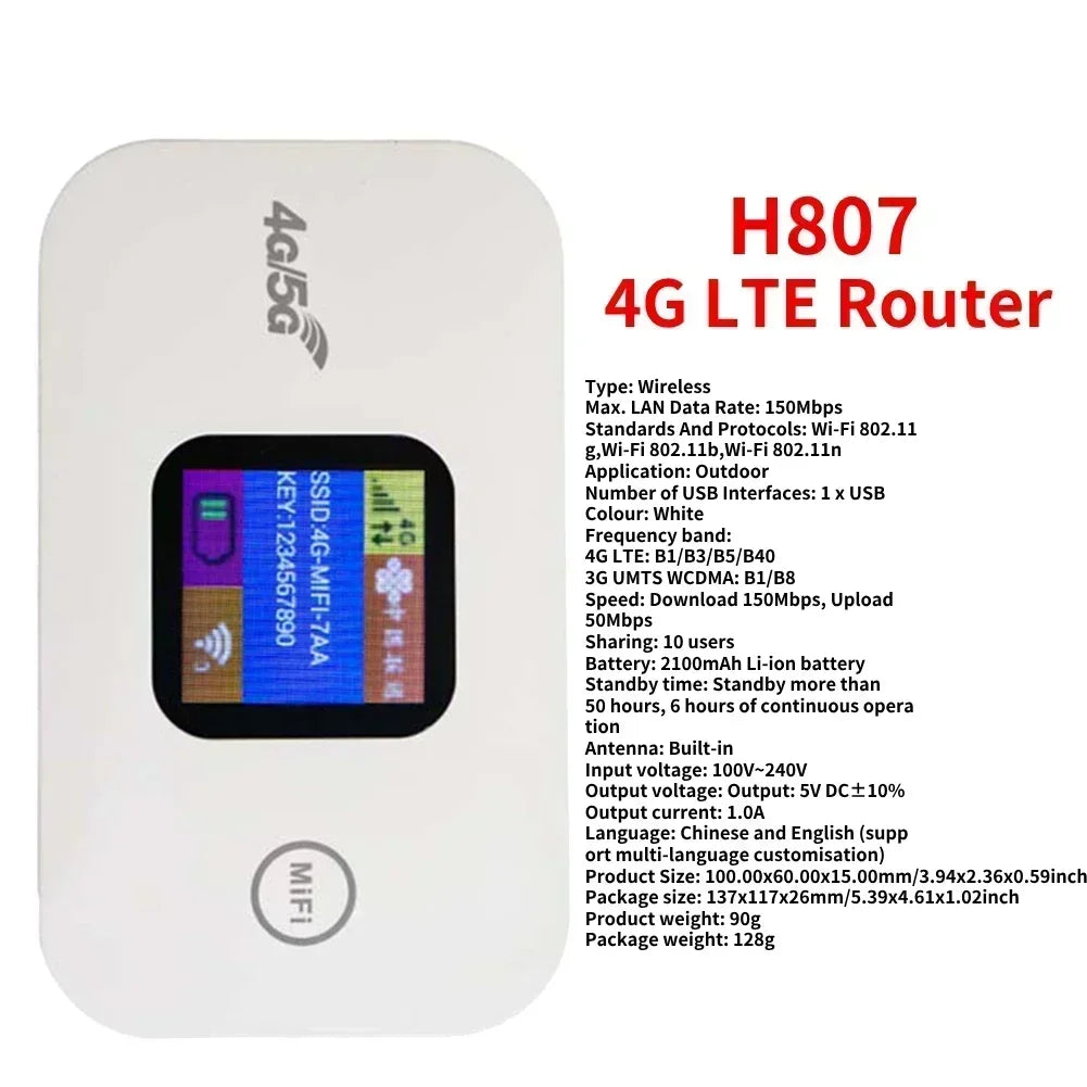 4G 5G WiFi 6 Mobile Hotspot Router Support 10 Users with SIM Card Slot Wireless Router Portable WiFi Hotspot for Home Travel
