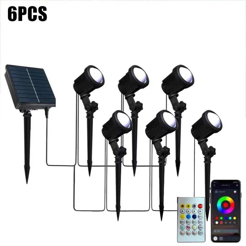 3000K/RGB Solar LED Light Outdoor Solar Spotlight Solar Garden Light Outdoor IP65 Waterproof Solar Power Light Wall Light