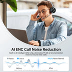 EKSA H35 Wireless Headphones Bluetooth 5.4 Headset For Call Center Office  25H Long Life Noise Cancelling Mic