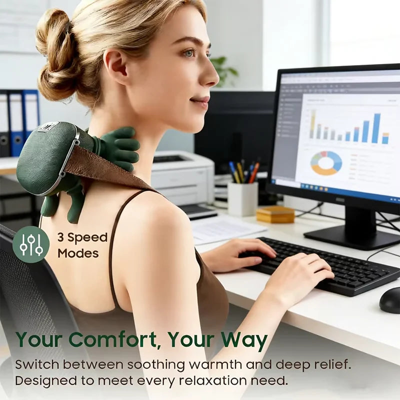 4D massage device simulates manual massage, provides deep tissue pain relief, and is a portable electric massage device