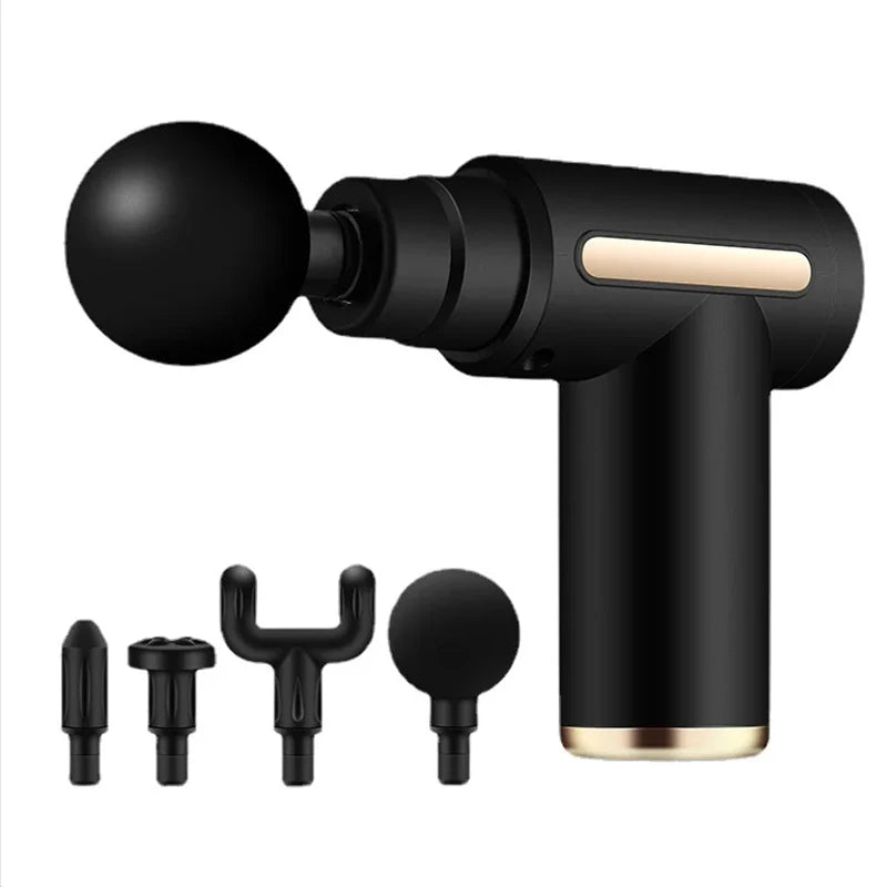 Mini Fascia Massage Gun - Electric Body Massager with 4 Heads for Relaxation & Fitness | AlluCanFind
