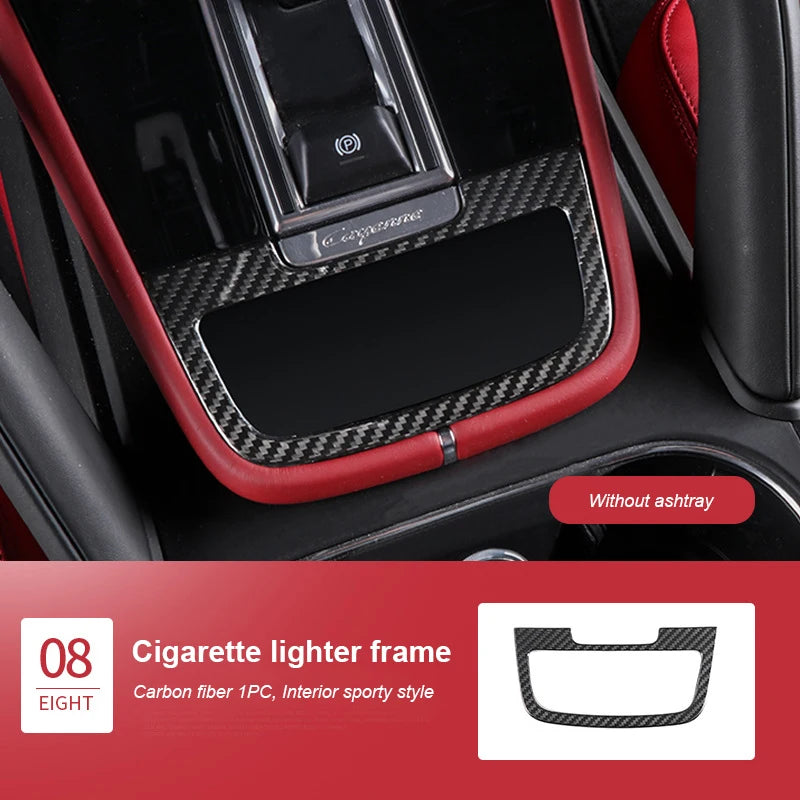 For Porsche Cayenne 2018 2019 2020 2021 2022 2023 2024 Real Carbon Fiber Car Central Control Complete Interior Decoration Frame