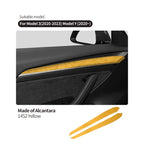For Tesla Model 3 Y 2020-2023 Made of Alcantara Door Handle Panel Trim Cover Door Sticker Styling Decoration Interior Accessory
