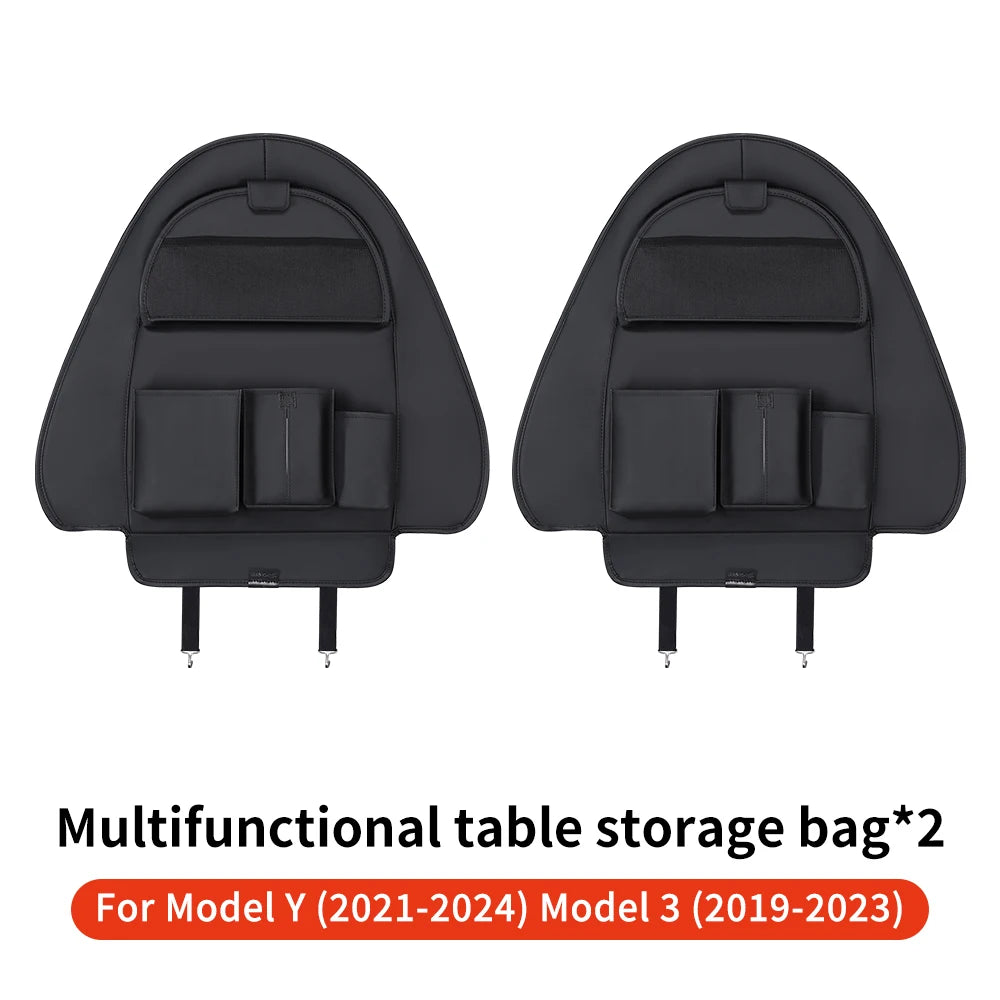 YZ Car Seatback Protector for Tesla Model 3 Y Highland Seat Back Protective Child Anti-Kick Mats Leather Storage Pockets