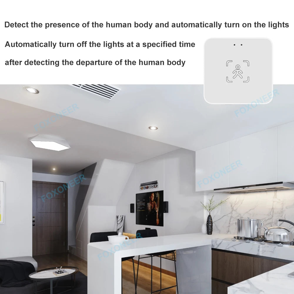 Tuya WiFi / Zigbee Human Presence Detector, Luminance/Distance Detection, Smart Human Body PIR Sensor 24G Support Home Assistant