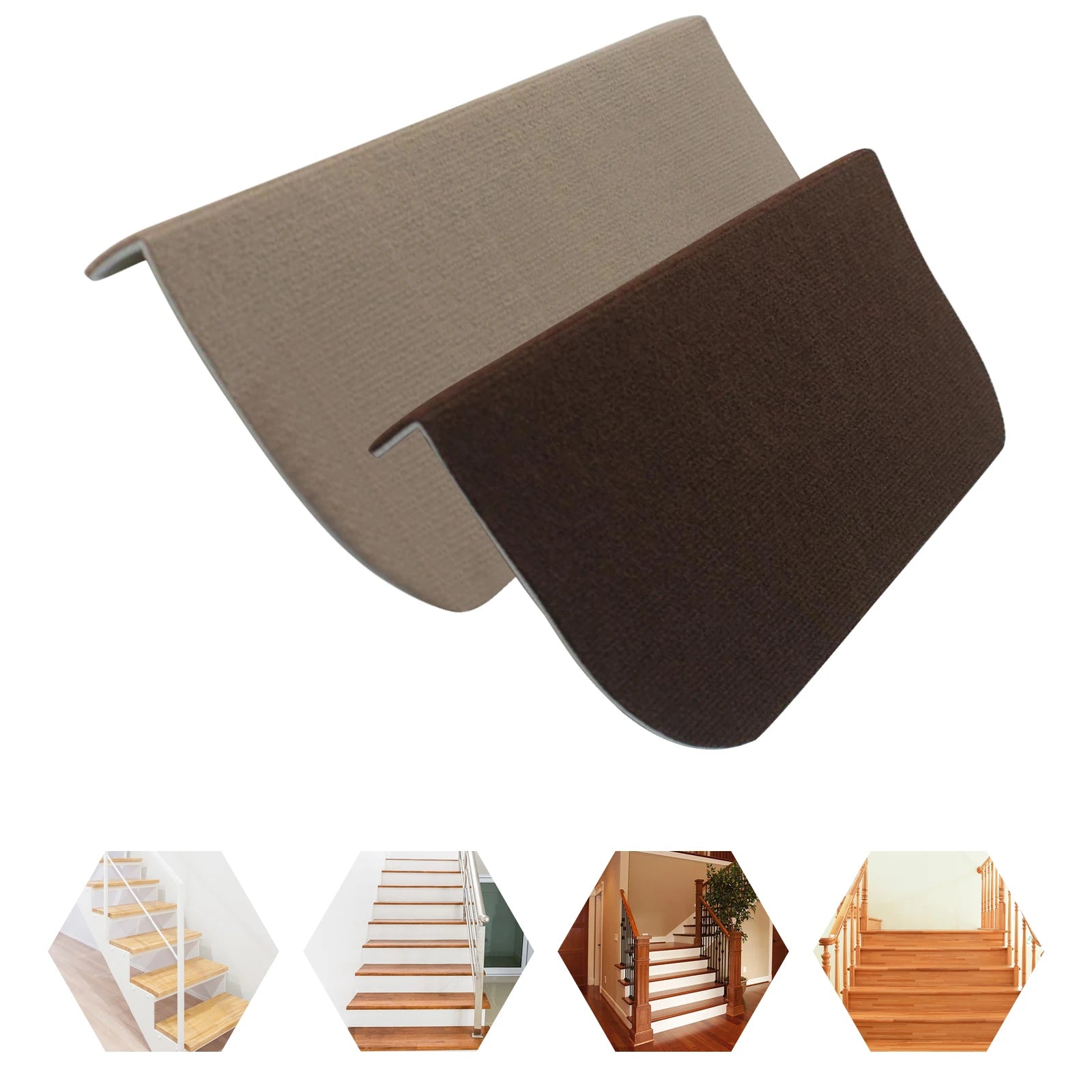 Set of 13 Stair Treads Indoor Non Slip / Skid Mats Step Pads Carpet Ru