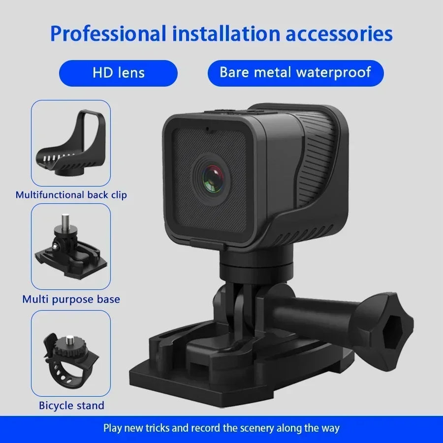 WiFi Mini Camera 1080P HD Portable Sports DV Camcorder Waterproof Action Cam Outdoor Motorcycle and Bike Driving Recorder