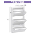 YITAHOME Thin 3-Drawer Shoe Cabinet - Space-Saving Steel Design with Ventilation for Entryway/Hallway