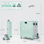 Lightweight Brushed Trolley Luggage Trolley Express Folding Shopping Cart for Climbing Stairs Home Hand Pull