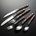 6-piece stainless steel tableware set, including knife fork and spoon set, kitchen knife and dining utensils such as steak knife