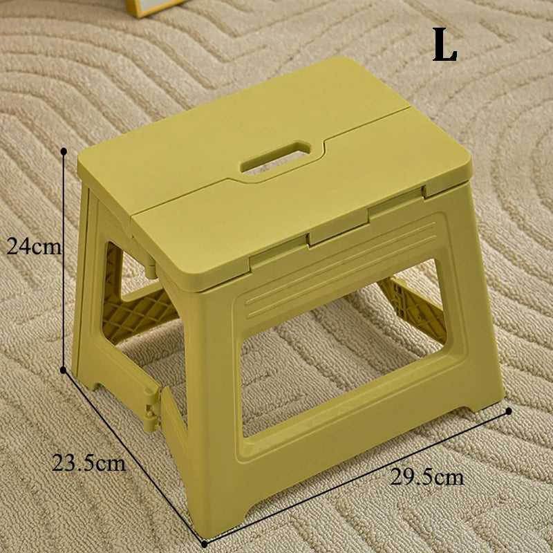 Lightweight Folding Step Stool Multi Purpose Handheld Thickened Footstool Non-Slip Plastic Small Benches Kitchen
